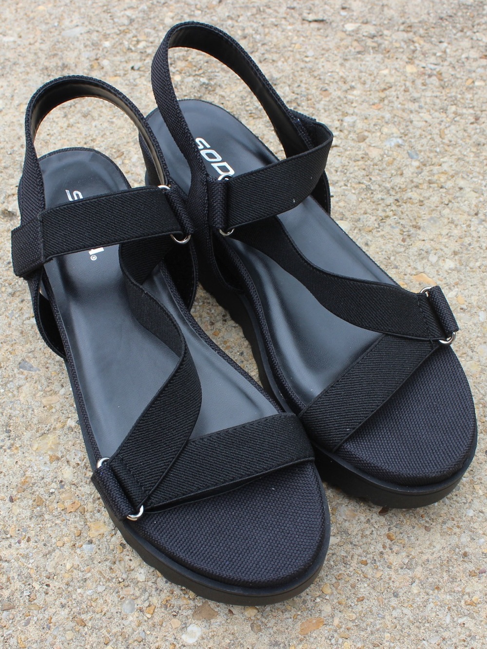 Soda Black Platform Sandals Sz 10